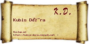Kubis Dóra névjegykártya