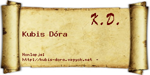 Kubis Dóra névjegykártya